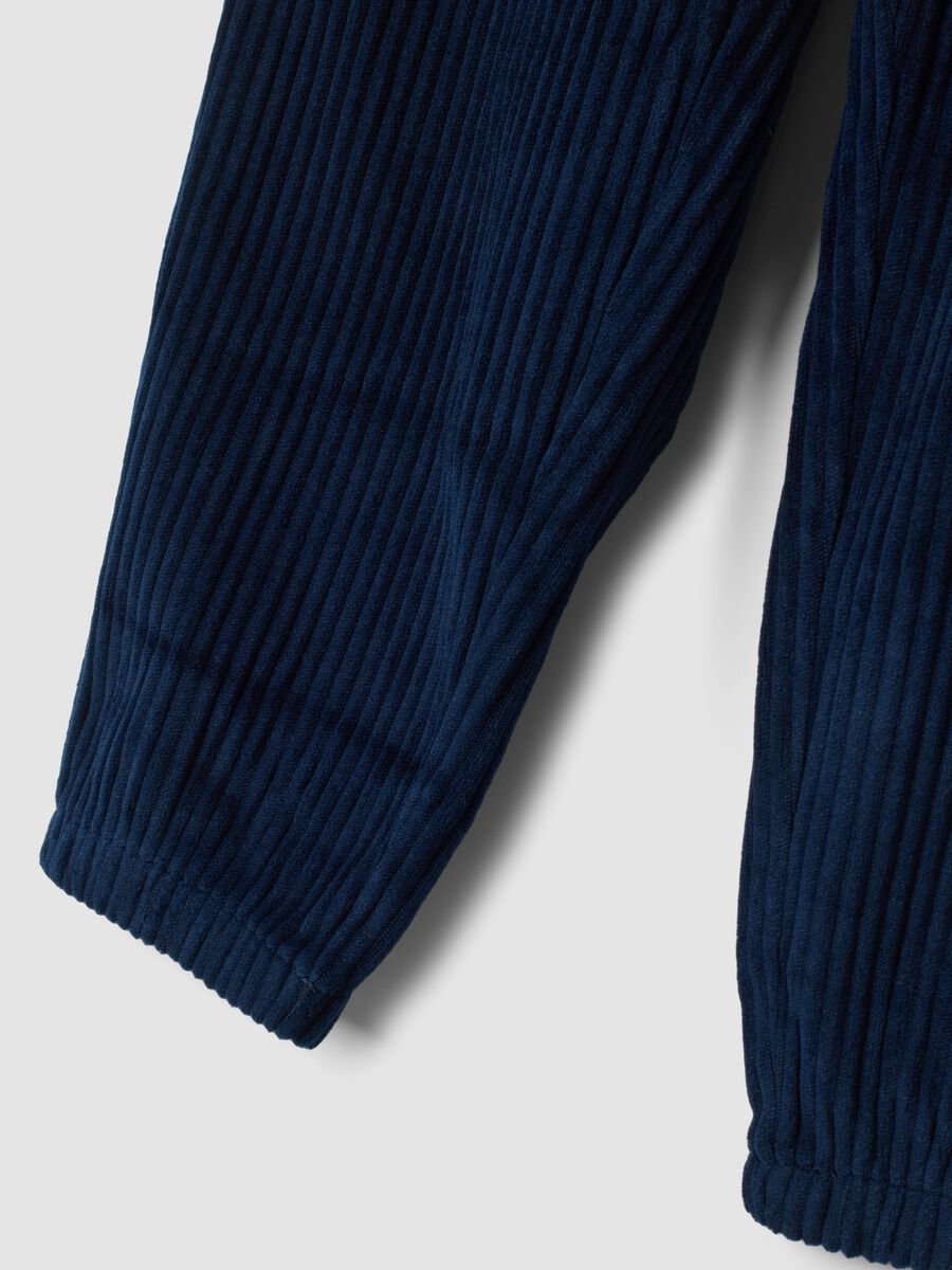 Pantaloni blu navy comfort fit con vita elasticizzata_3