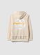 Children's regular fit beige cotton blend sweatshirt with print_1