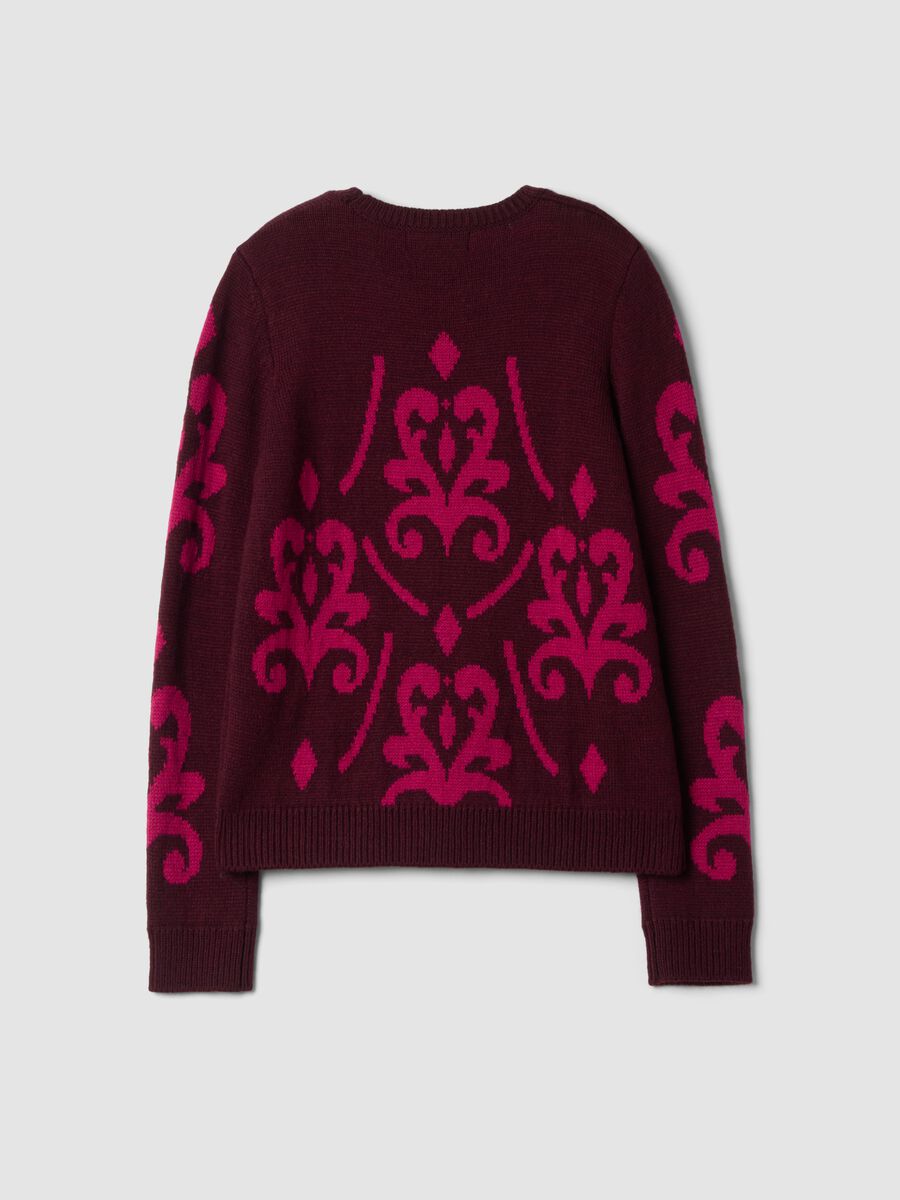 Red and pink jacquard wool-blend crew-neck jumper_2