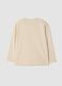 Sand-coloured organic cotton overfit T-shirt with print_1