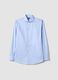 Light blue pure cotton regular fit easy iron shirt_4