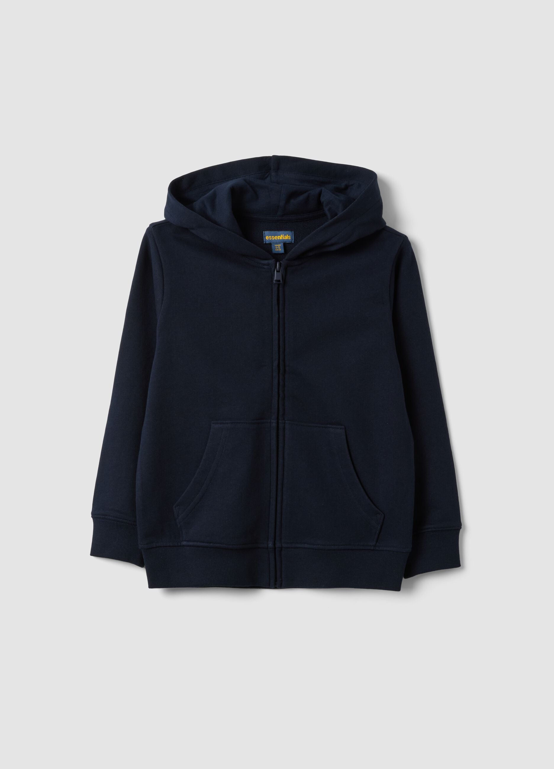 Sudadera azul con capucha de algod&oacute;n org&aacute;nico puro para ni&ntilde;o, corte regular