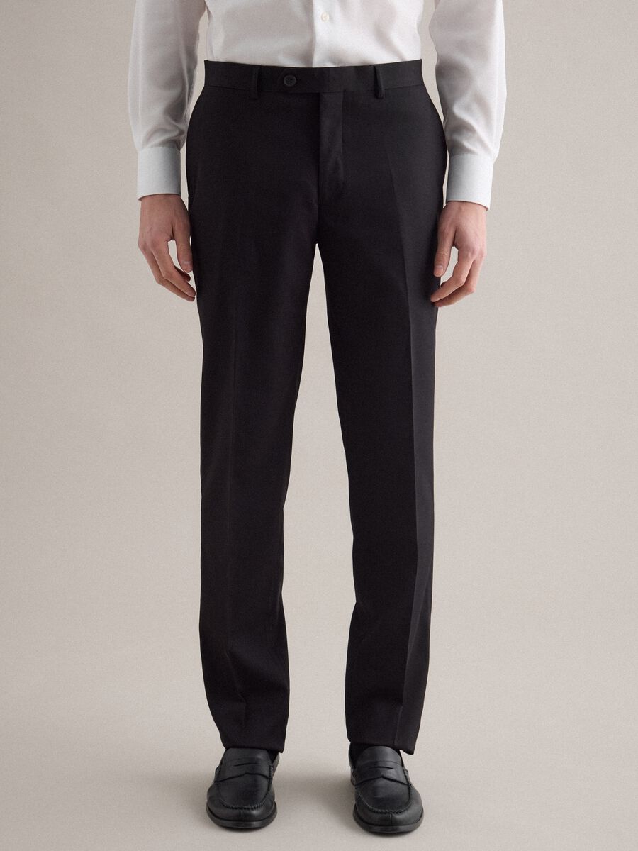 Classic Black Regular Fit Trousers_1