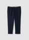 Pantaloni chino blu navy in cotone elasticizzato regular fit_0