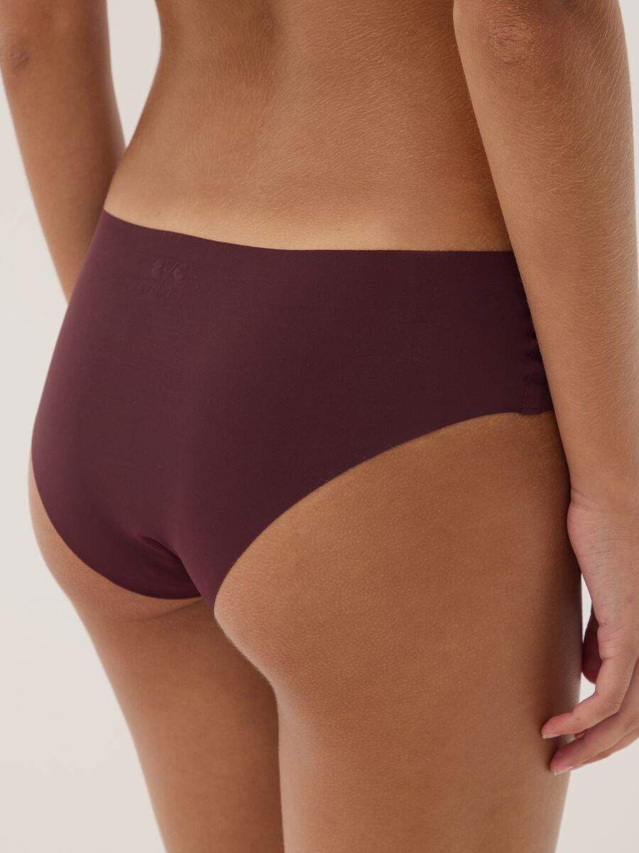 Purple stretch microfibre hipster briefs with regular waist_2
