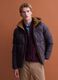 Brown padded puffer jacket with hood and zip, regular fit_0