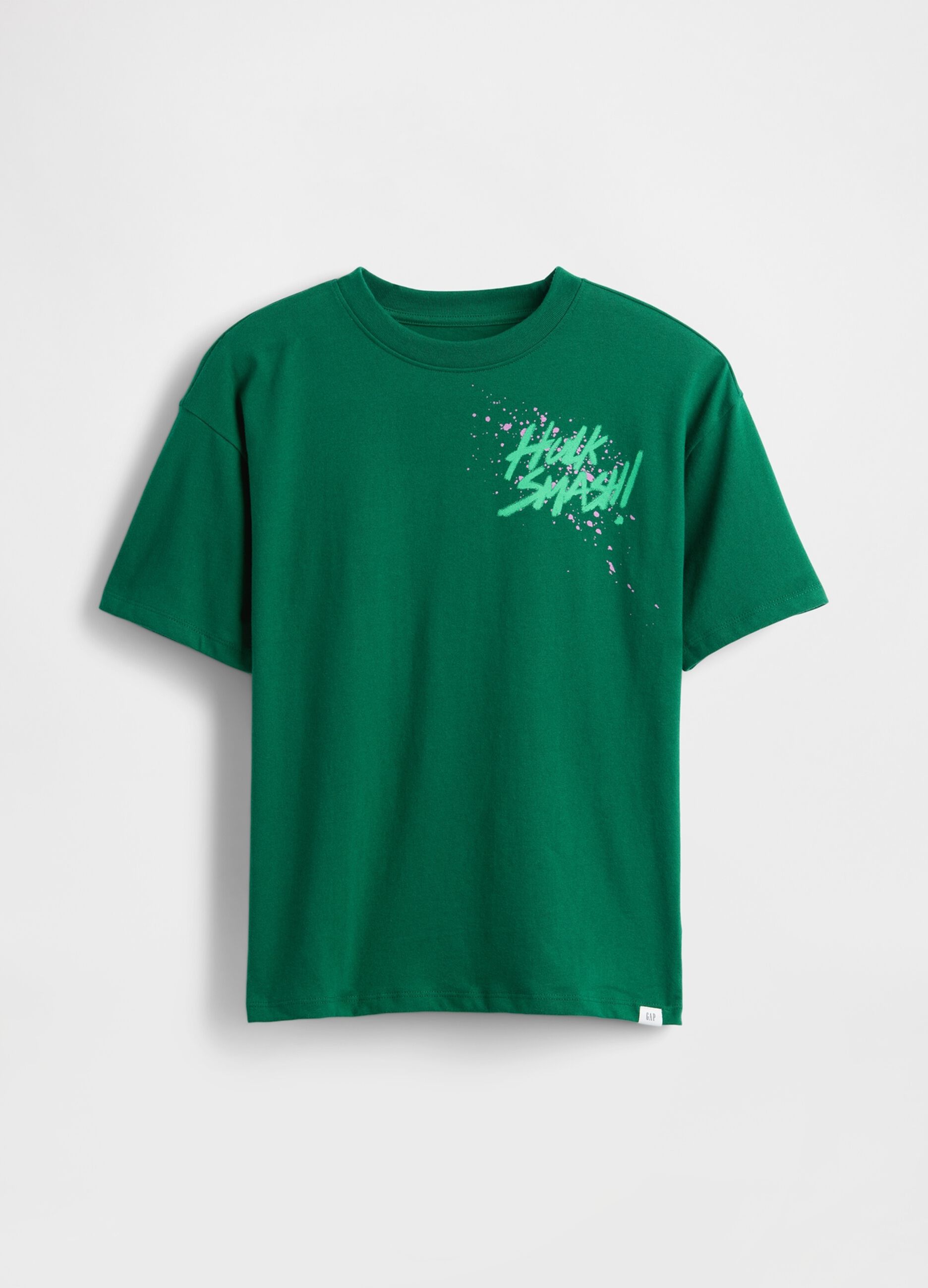 Green cotton t-shirt with print