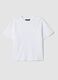 White pure cotton T-shirt with embroidery, regular fit_0