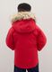 Red padded children's jacket regular fit with hood and zip_2
