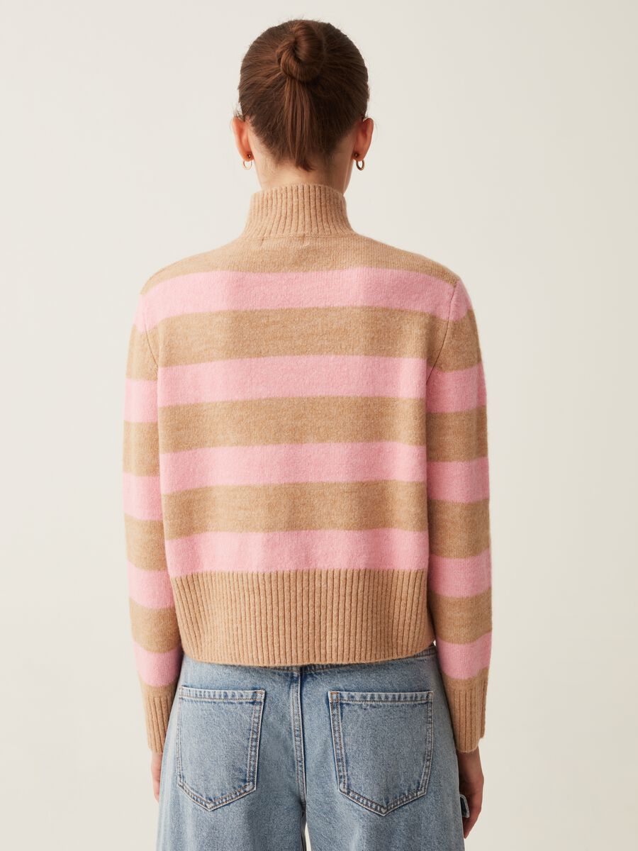 B.Angel striped pullover with mock neck_2