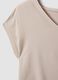 T-shirt beige en pure viscose &agrave; col V, coupe regular_6