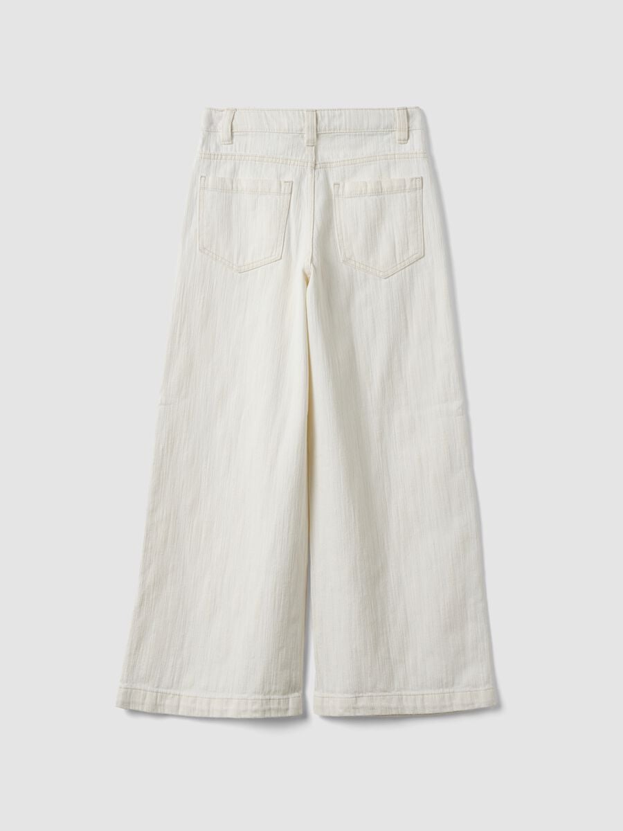 White wide-leg trousers in pure cotton_5