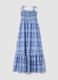 Blaues Maxikleid aus reiner Baumwolle mit Bindetr&auml;gern_4
