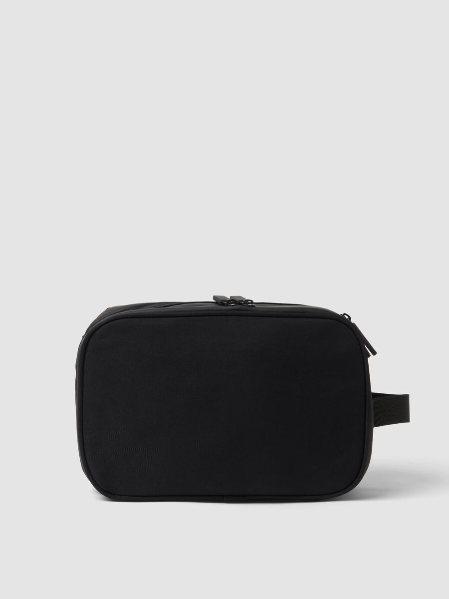 Black toiletry bag with double zip_1