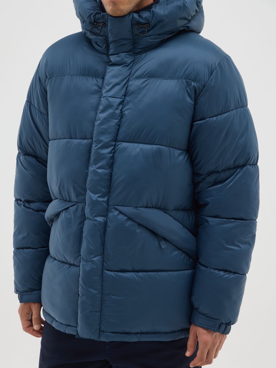 Petrol Blue The Iconic Puffer with Adjustable Hood_4