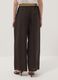 Braune Wide-Leg-Hose aus reinem Leinen mit elastischem Bund_2