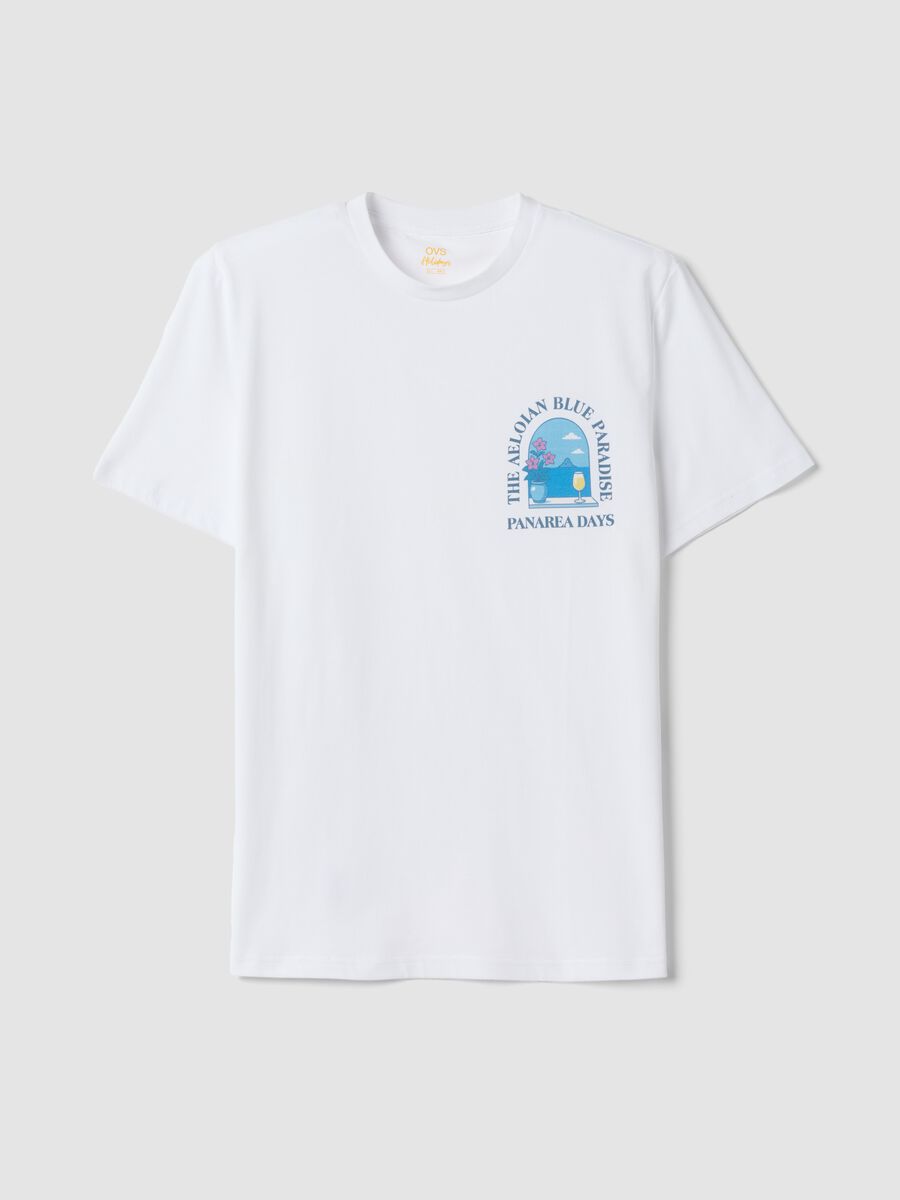 Wei&szlig;es Regular-Fit T-Shirt aus reiner Baumwolle mit kurzen &Auml;rmeln_4