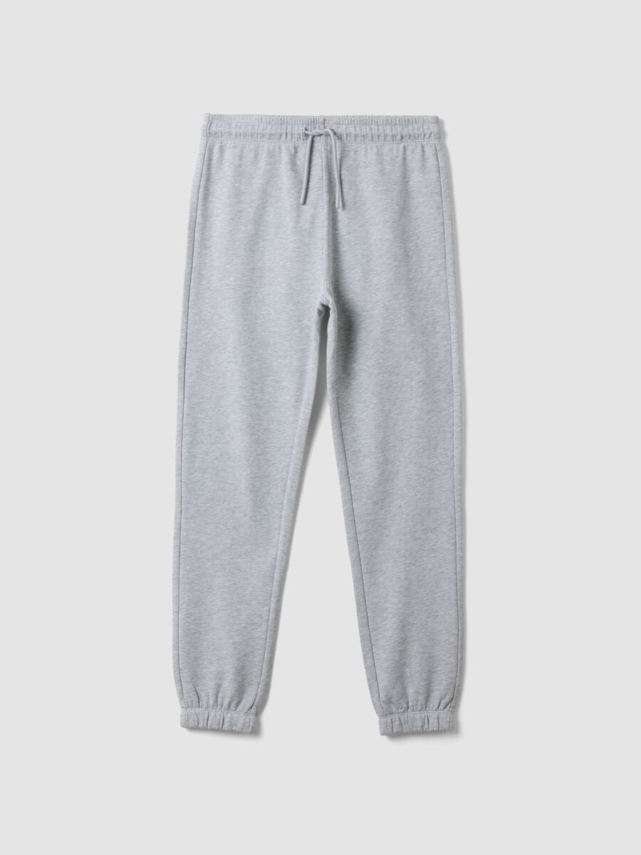 Grey organic cotton jogger trousers, regular fit, for boys_3