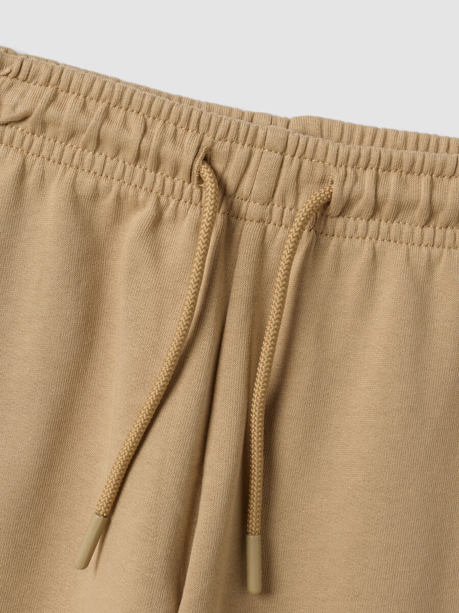 Beige pure cotton tracksuit with crew-neck sweatshirt_3