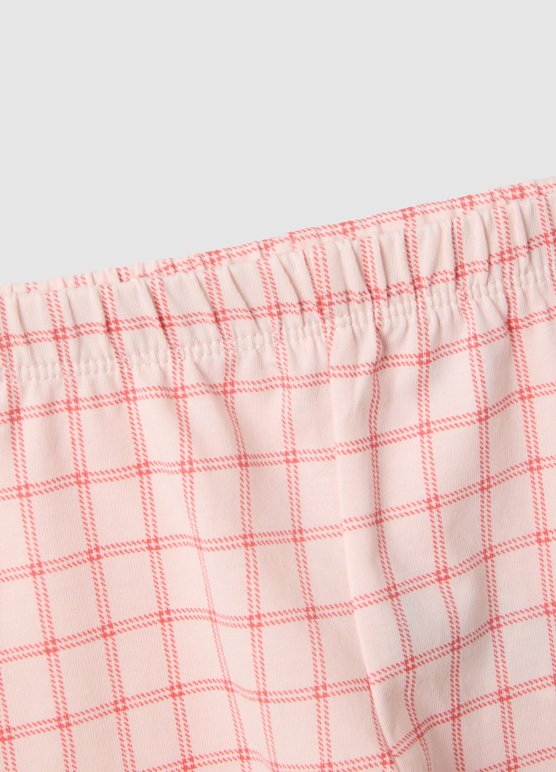 Pijama rosa de algod&oacute;n puro para beb&eacute; ni&ntilde;a con estampado de osito, corte regular