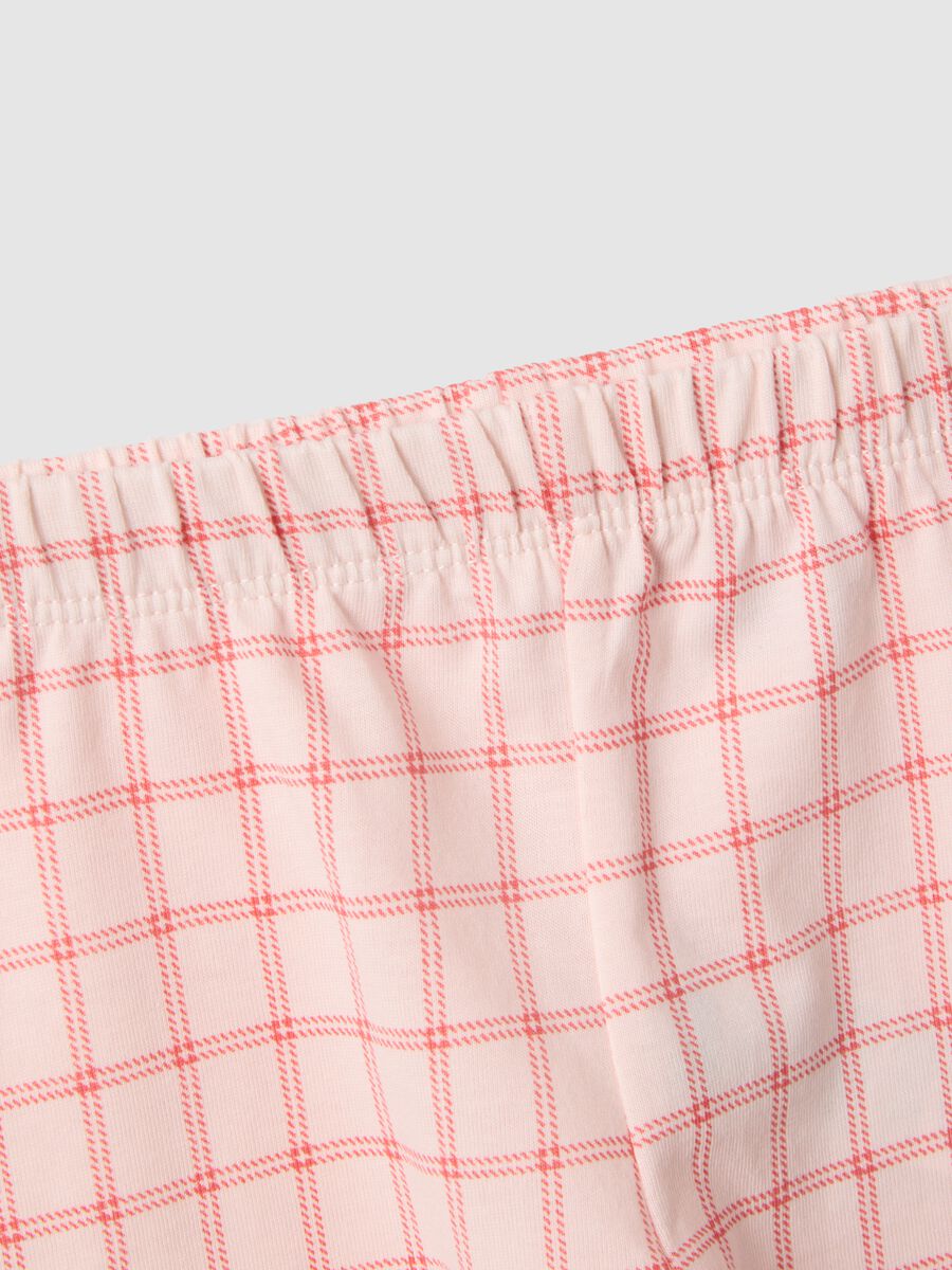 Pijama rosa de algod&oacute;n puro para beb&eacute; ni&ntilde;a con estampado de osito, corte regular_3