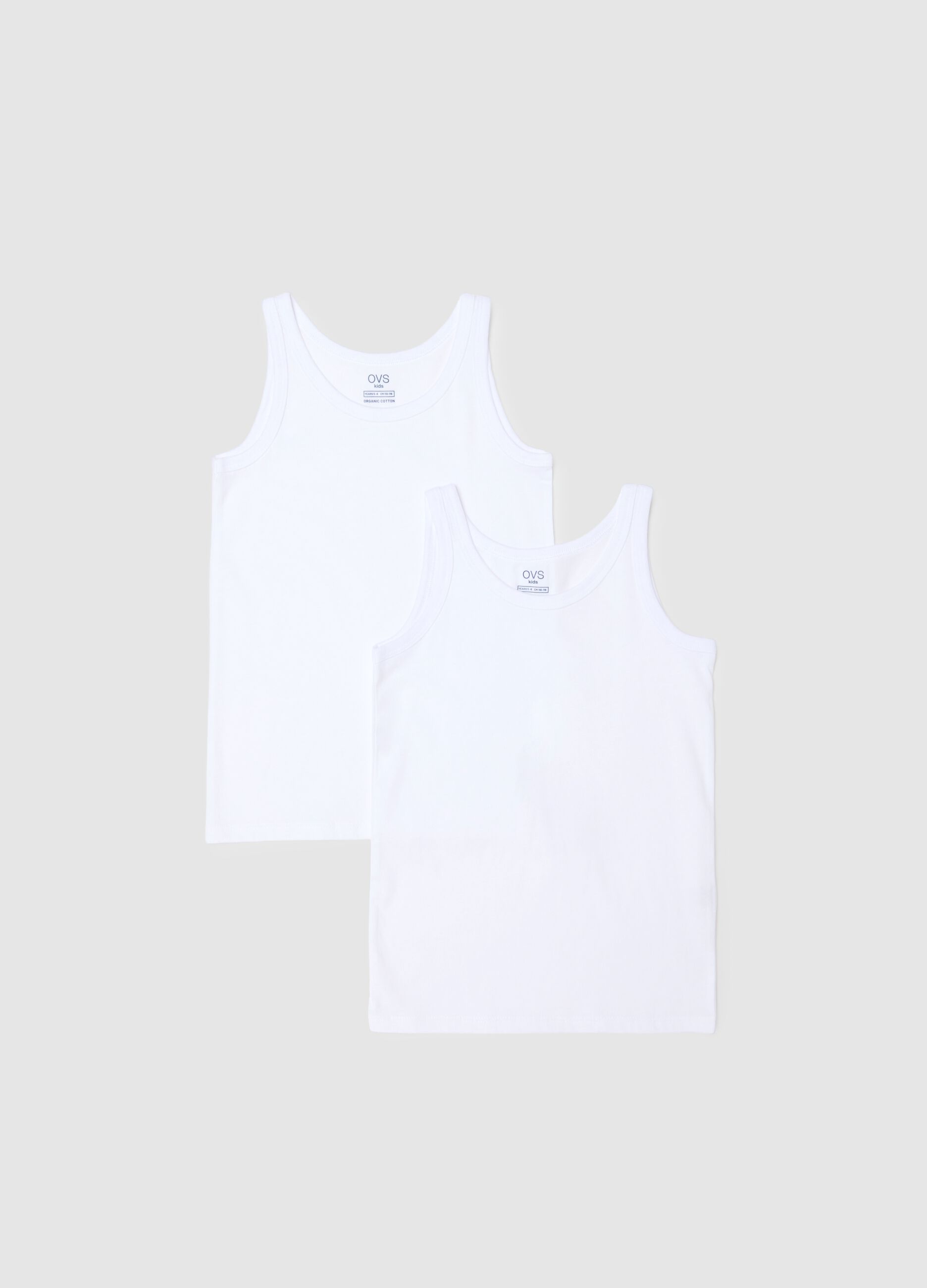 Child's White Vest Twin Pack in Pure Cotton