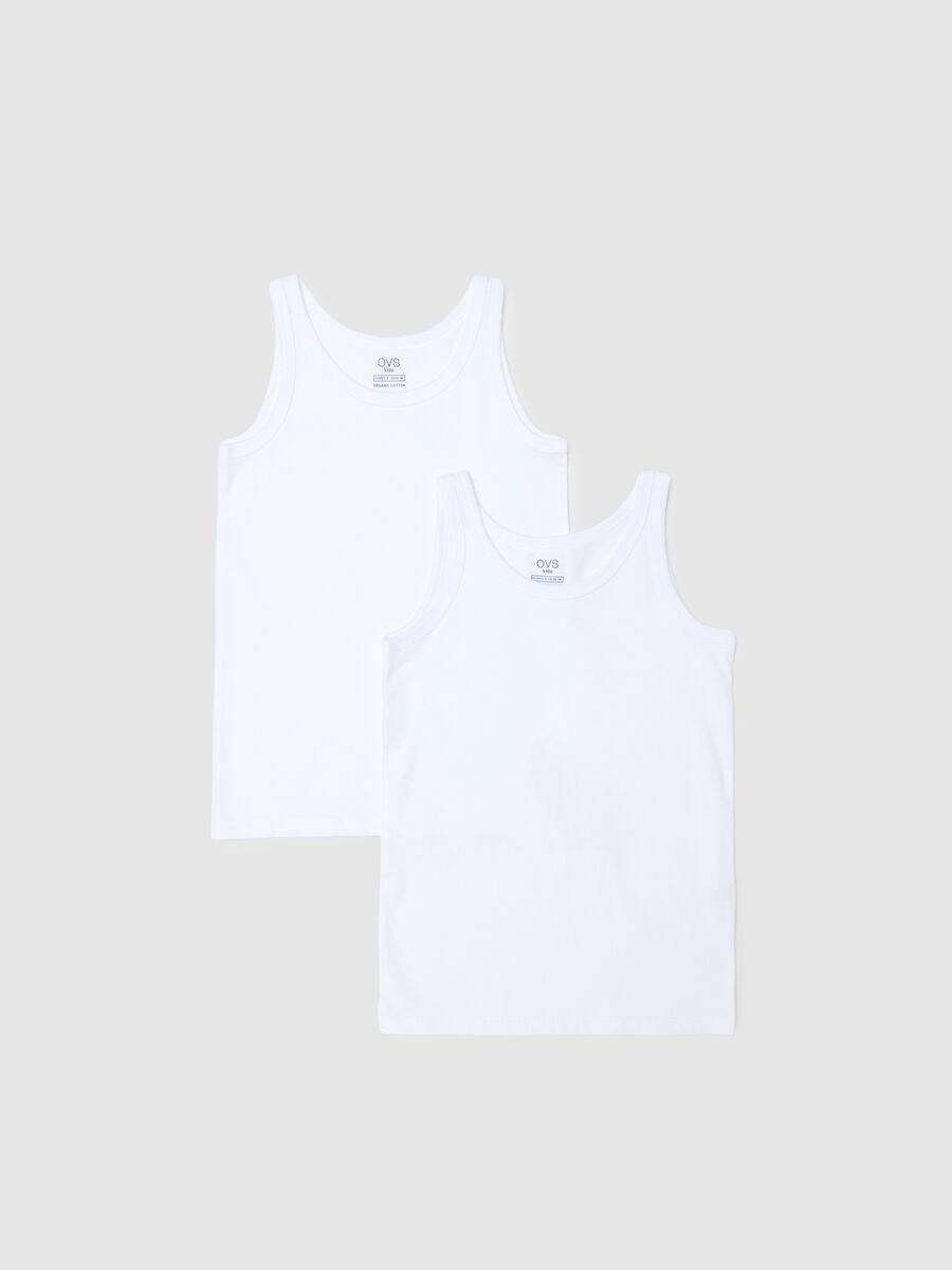Child's White Vest Twin Pack in Pure Cotton_0