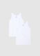 Child's White Vest Twin Pack in Pure Cotton_0