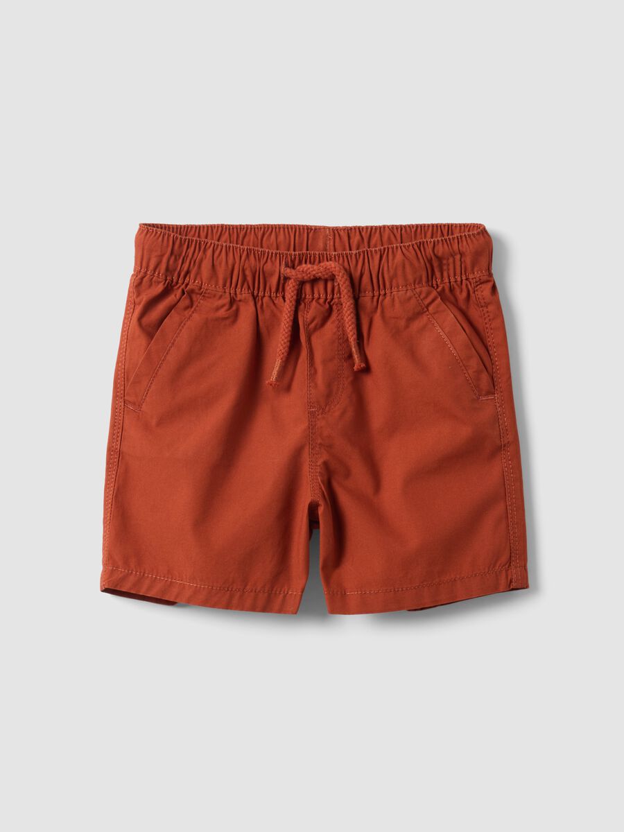 Orange Shorts aus reiner Baumwolle f&uuml;r Jungen, Regular Fit, mit Kordelzug_0