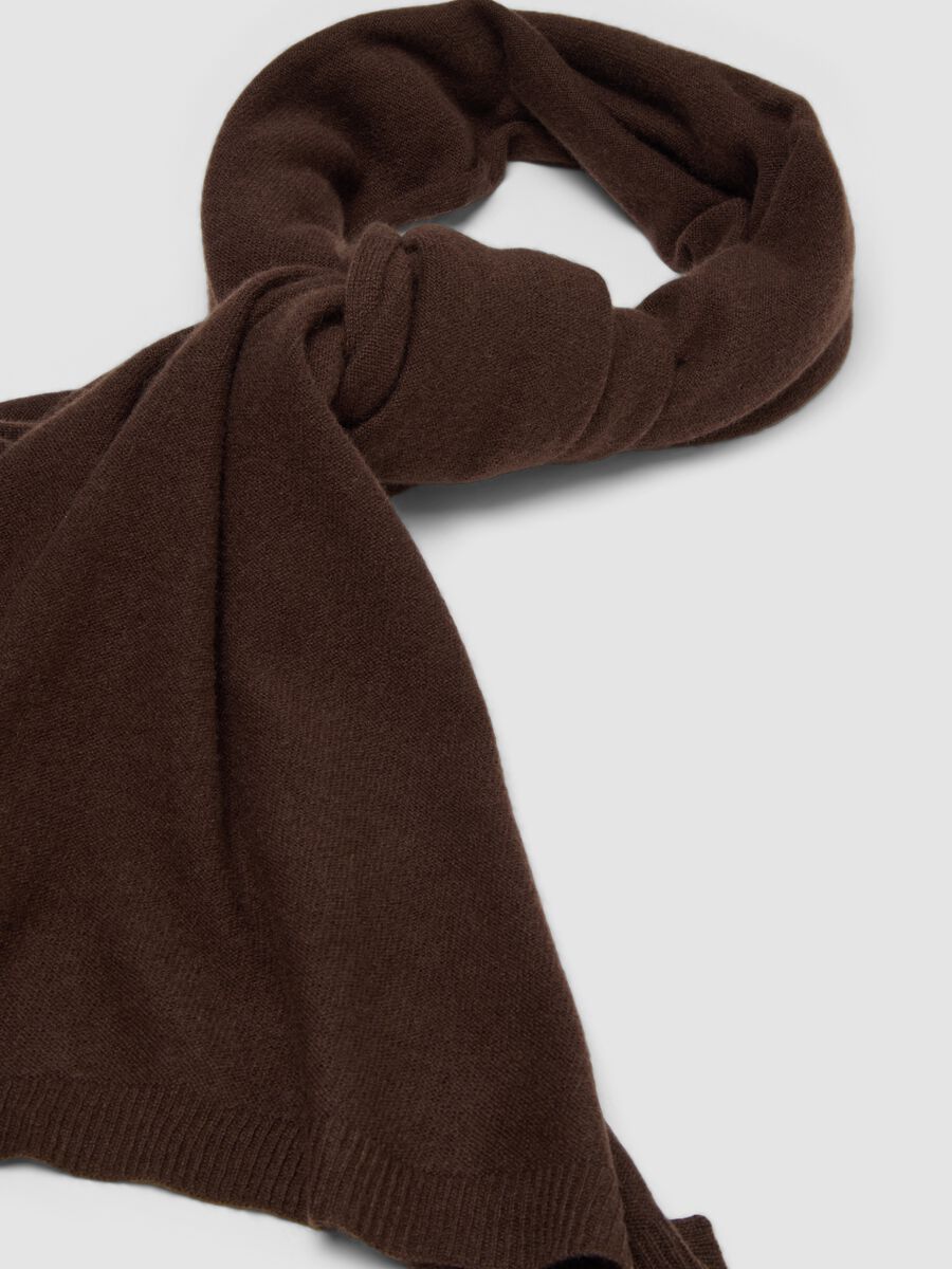 Brown pure cashmere scarf_2