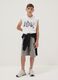 Grey pure cotton cargo bermuda shorts for boys, oversized fit_0