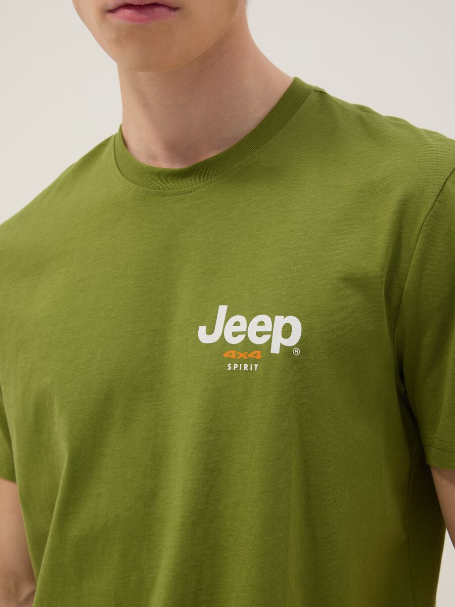 Gr&uuml;ne T-Shirt aus reiner Baumwolle im Regular Fit mit Druck_3