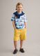 Boys' yellow cargo baggy shorts in stretch cotton_0