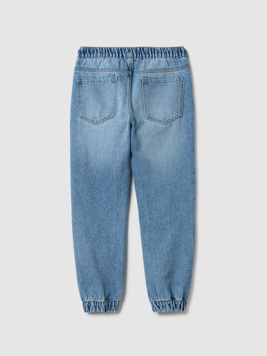 Boys' blue stretch cotton blend relaxed fit jeans_4