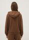 Brown cotton blend regular fit hoodie with zip_2