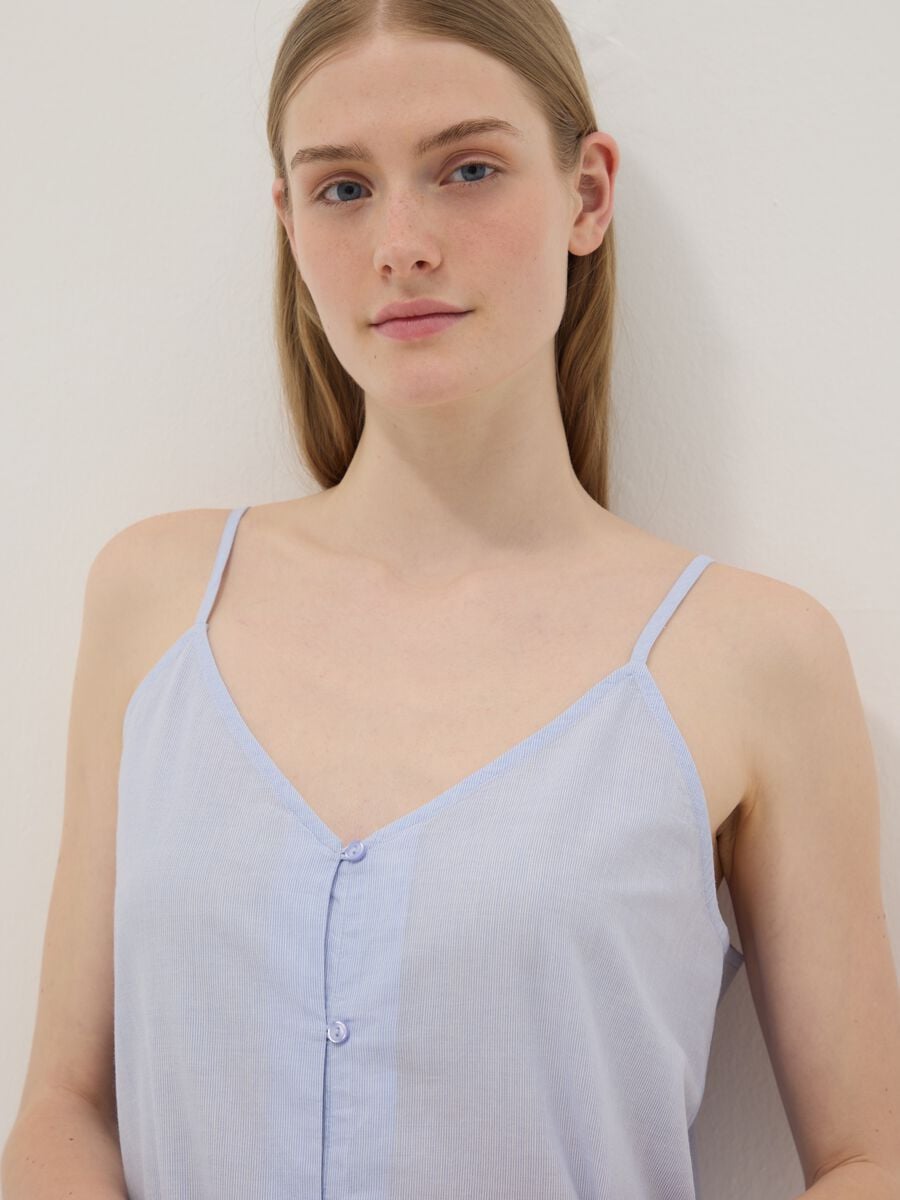 Light blue organic cotton nightdress with thin straps_2