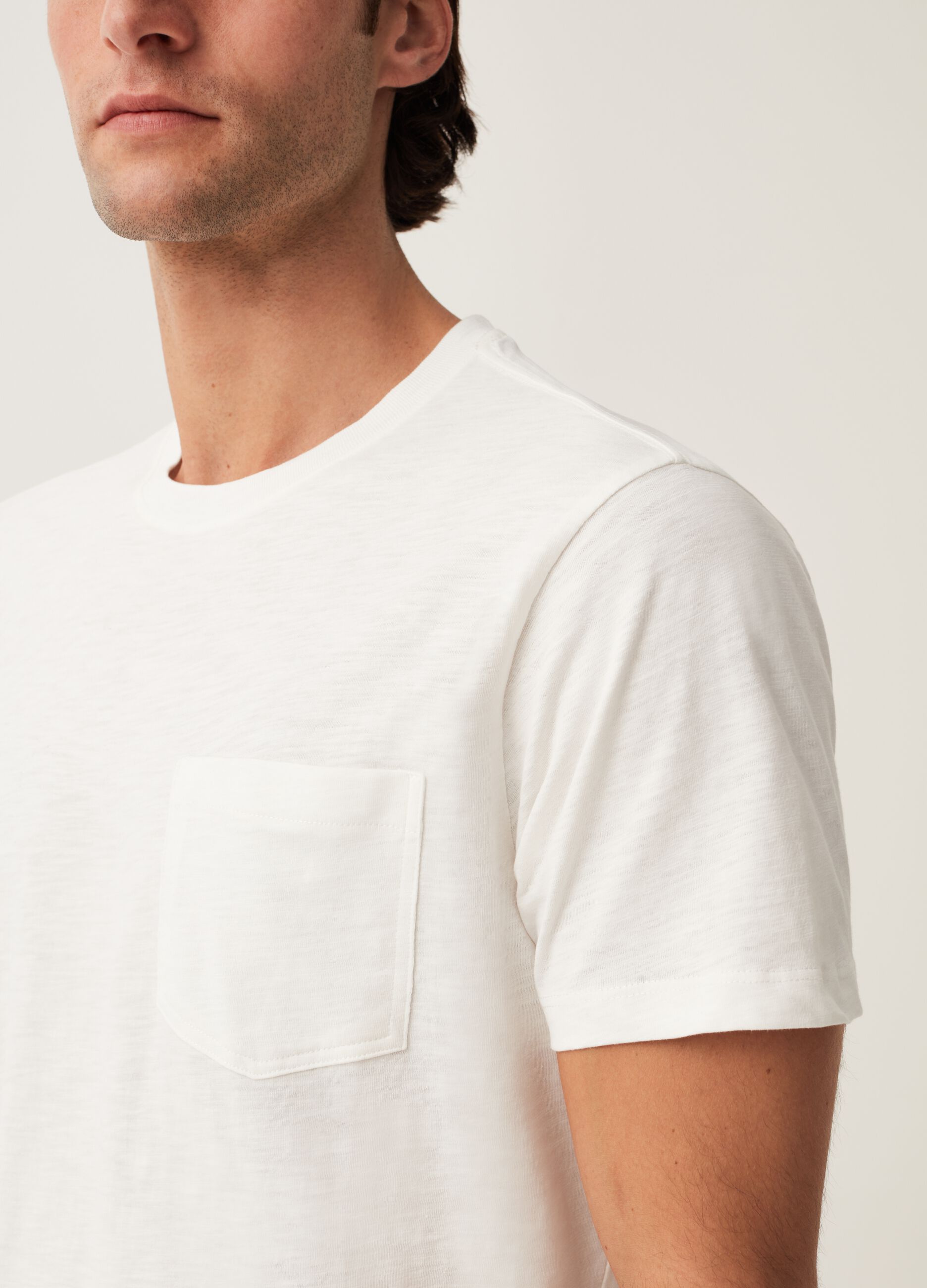Jersey slub T-shirt with pocket