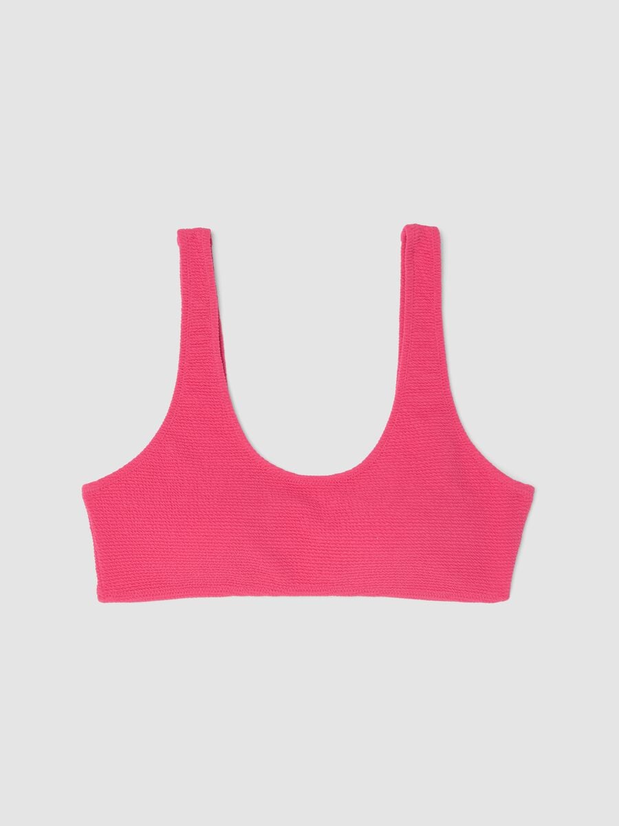Pink stretch-fabric bikini top_5