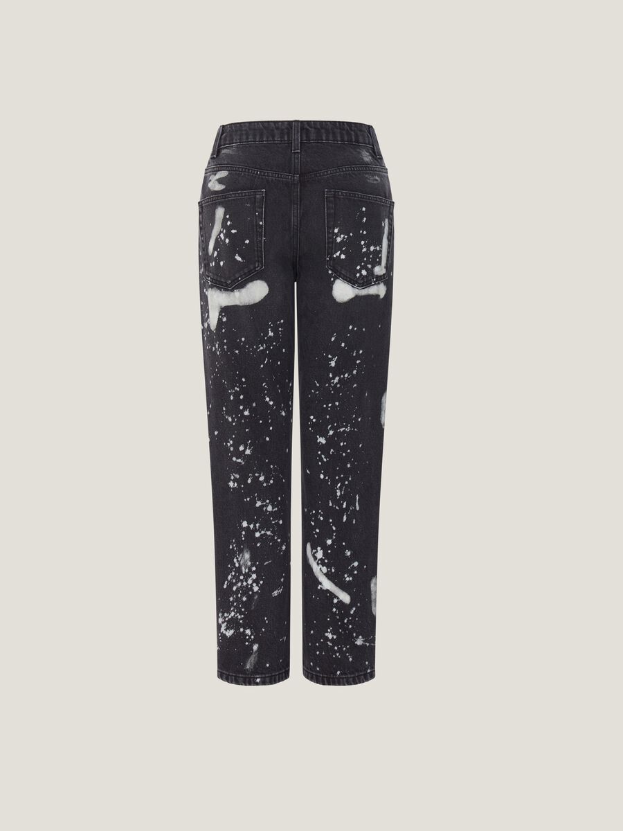 Straight-fit jeans with paint-effect print_4