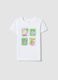 Girls' white pure cotton t-shirt regular fit with fruit_0