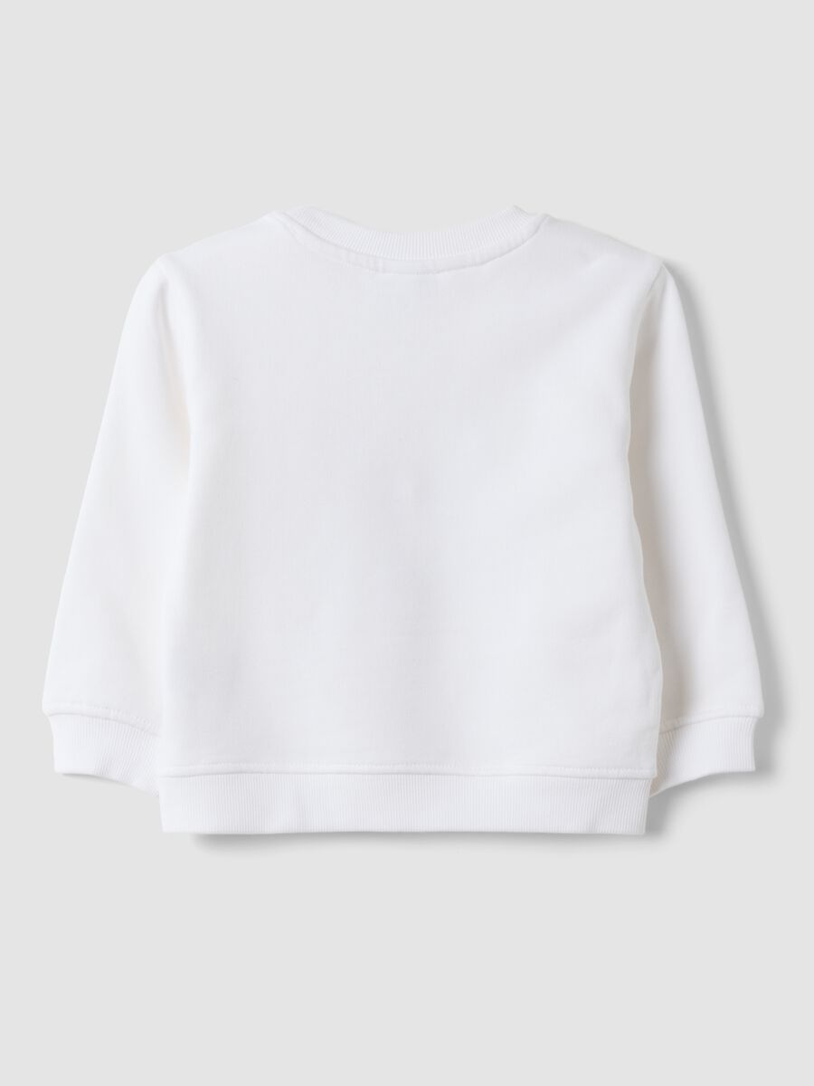 White crew-neck sweatshirt in 100% cotton_1