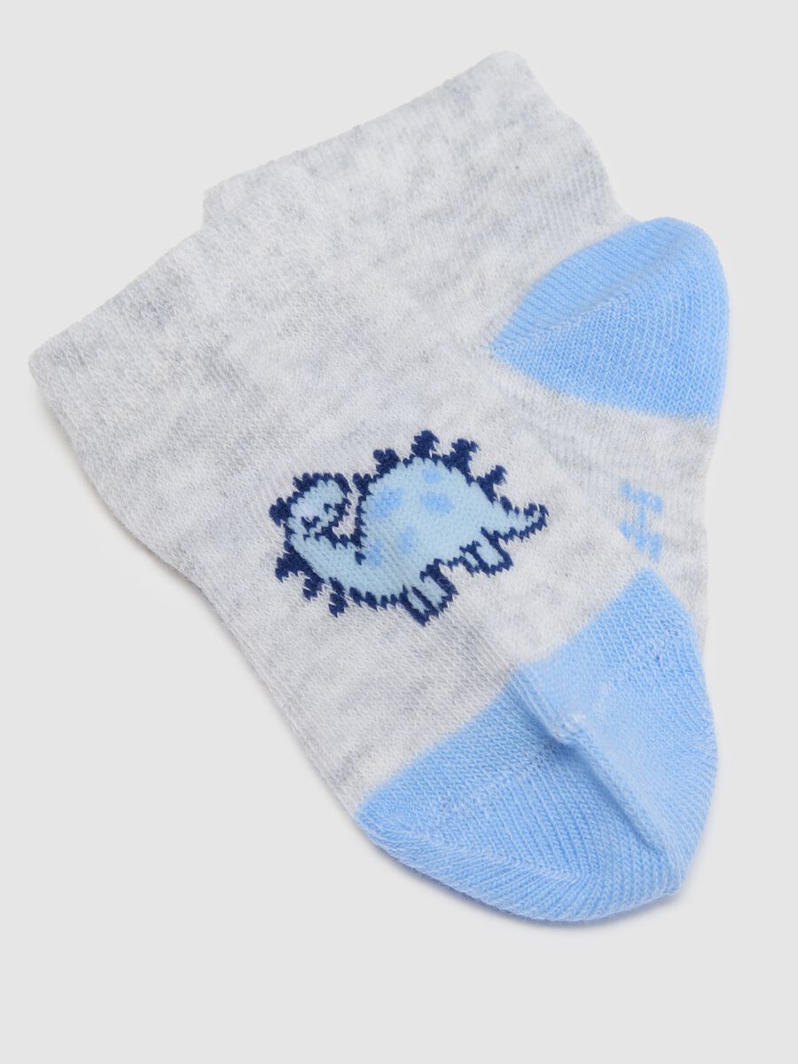 Multicolour cotton-blend baby socks tripack with patterns_2