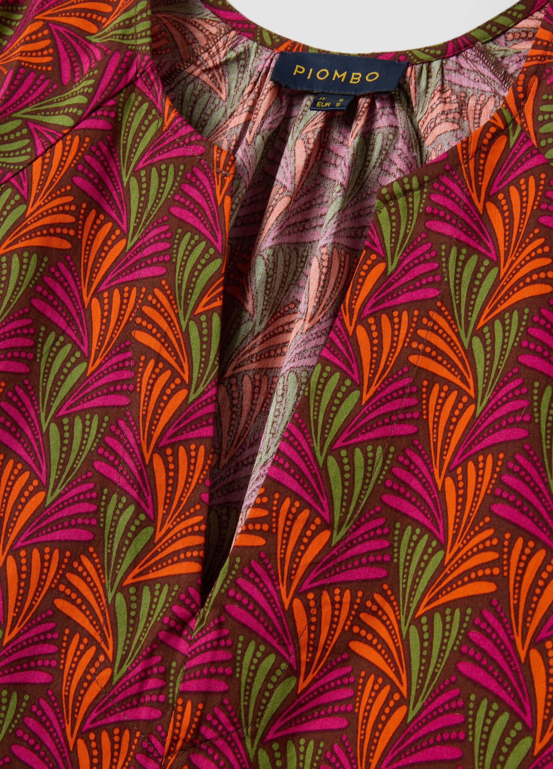 Camisa multicolor em algod&atilde;o puro
