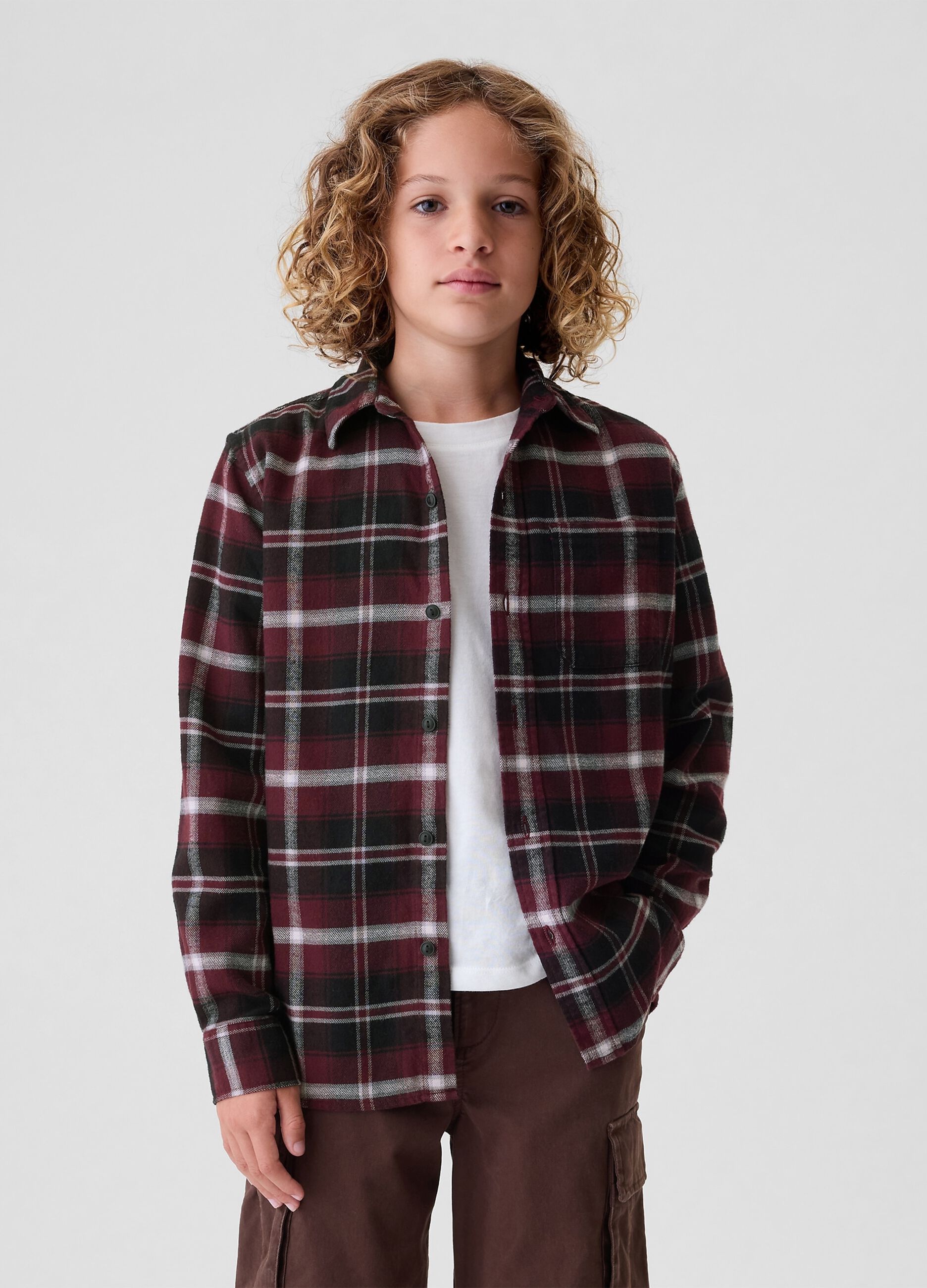 Flannel shirt with check pattern