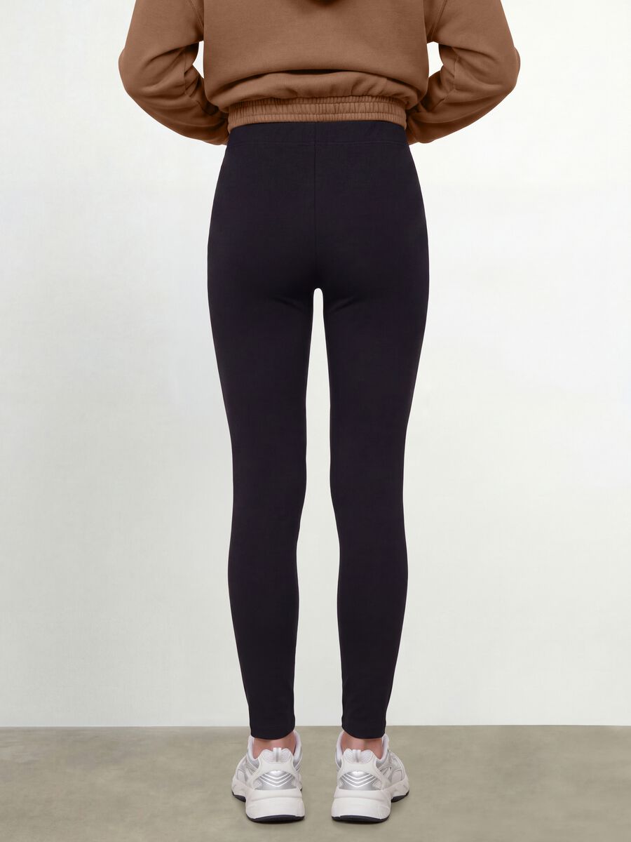 Girls&rsquo; black skinny-fit leggings in stretch organic cotton_3