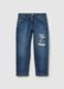 Jeans with five pockets and "Sk8 & Spray” print_0