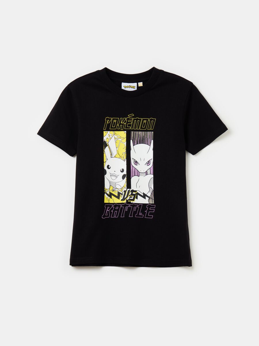 T-shirt with Pokémon Pikachu vs Mewtwo print_0