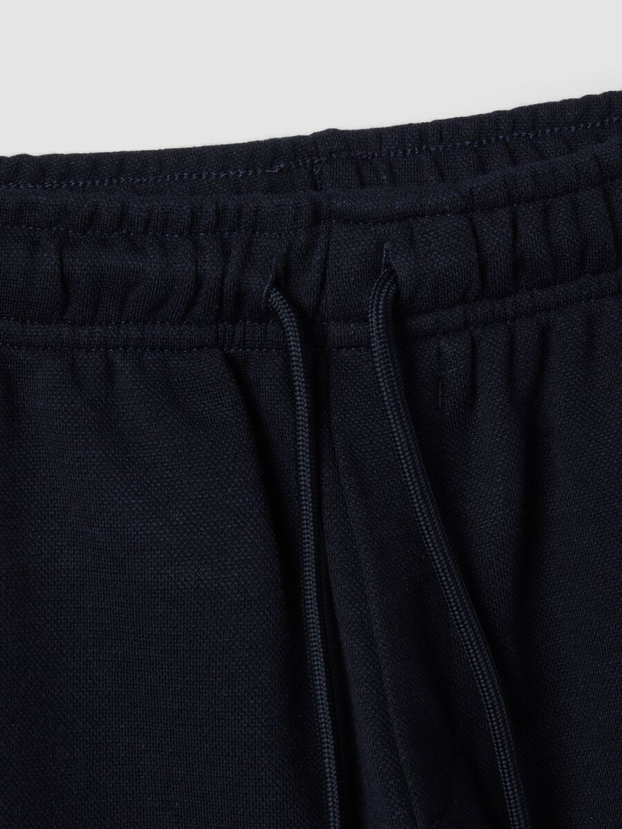 Pantaloni blu in viscosa e lyocell elasticizzato regular fit per bambino_2