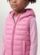 Colete ultralight rosa acolchoado com capuz e fecho de correr para menina_2