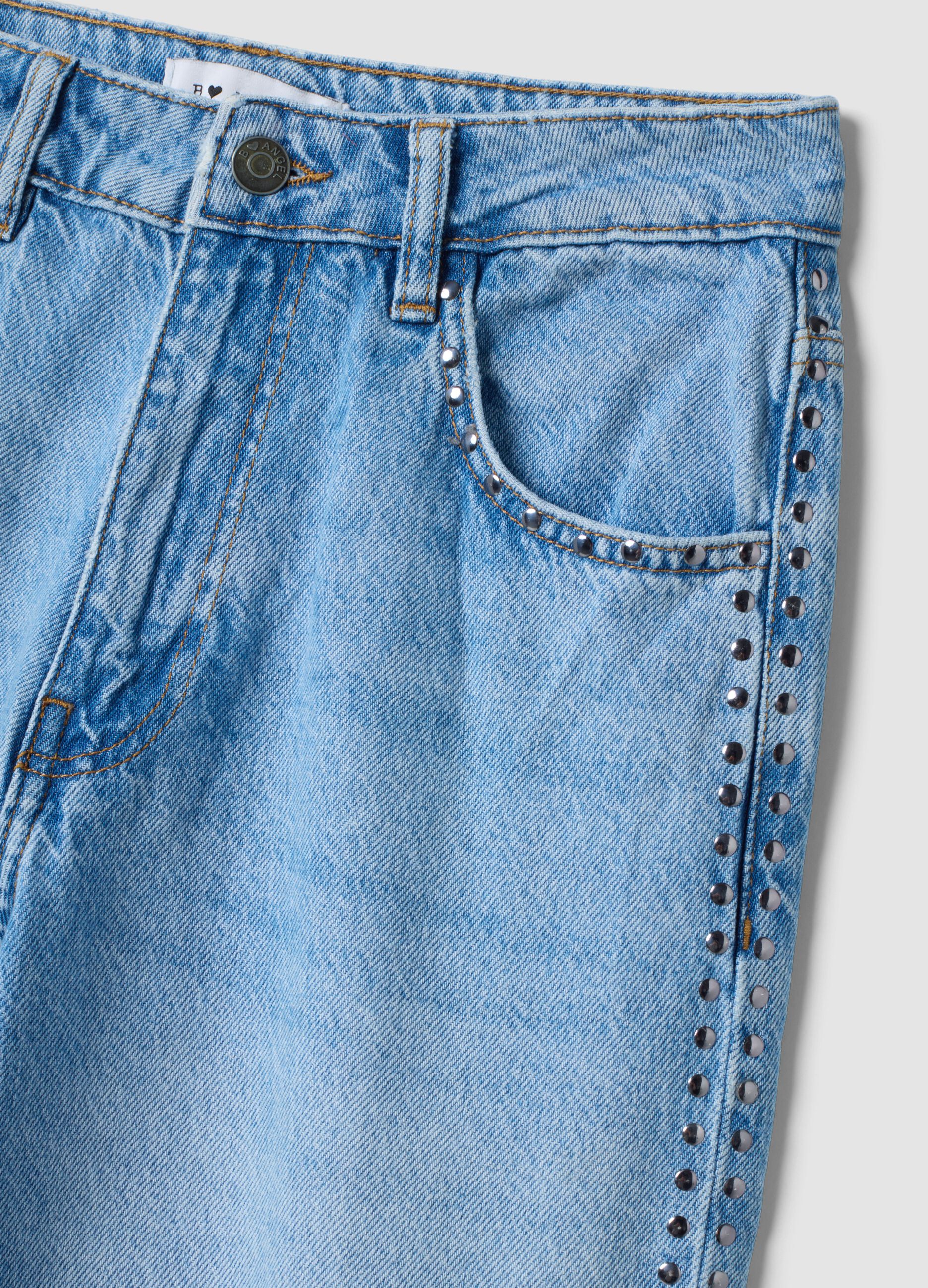Light Blue Wide-Leg Jeans in Pure Cotton
